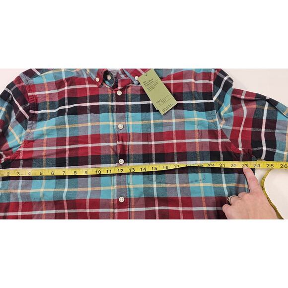 NWT goodfellow plaid colorful light flannel button up NEW long sleeve XL casual - Picture 6 of 7